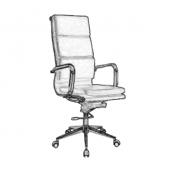 BF4800 Πολυθρόνα Διευθυντή Μέταλλο Χρώμιο - PU Άσπρο  55x66x116/126cm