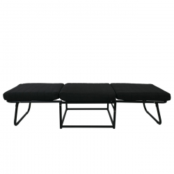 LOGAN Σκαμπό - Κρεβάτι, Σαλονιού - Καθιστικού, Στρώμα 7cm, Ύφασμα Μαύρο  72x65x42cm Bed:72x180x42cm