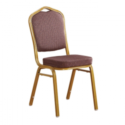 HILTON Καρέκλα Μέταλλο Βαφή Gold, Ύφασμα Καφέ  44x55x93cm