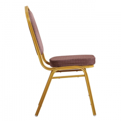 HILTON Καρέκλα Μέταλλο Βαφή Gold, Ύφασμα Καφέ  44x55x93cm