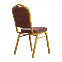 HILTON Καρέκλα Μέταλλο Βαφή Gold, Ύφασμα Καφέ  44x55x93cm