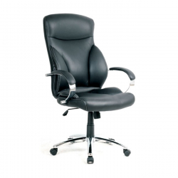 BF5300 Πολυθρόνα Διευθυντή Μέταλλο Χρώμιο, PU Μαύρο  68x70x117/127cm