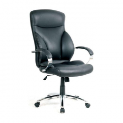 BF5300 Πολυθρόνα Διευθυντή Μέταλλο Χρώμιο, PU Μαύρο  68x70x117/127cm