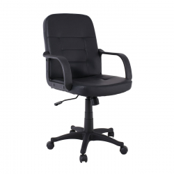 BF1300 Πολυθρόνα Γραφείου PU Μαύρο  59x61x90/100cm