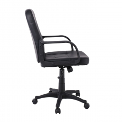 BF1300 Πολυθρόνα Γραφείου PU Μαύρο  59x61x90/100cm