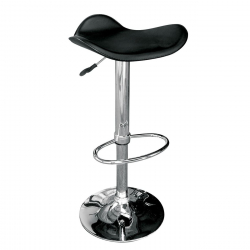 SADDLE Σκαμπό BAR, Βάση Χρώμιο, Pvc Μαύρο, Ρύθμιση Ύψους, Περιστρεφόμενο  45x43x58/64-79/85cm