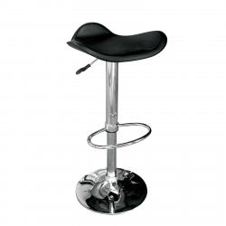 SADDLE Σκαμπό BAR, Βάση Χρώμιο, Pvc Μαύρο, Ρύθμιση Ύψους, Περιστρεφόμενο  45x43x58/64-79/85cm