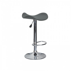 SADDLE Σκαμπό BAR, Βάση Χρώμιο, Pvc Γκρι, Ρύθμιση Ύψους, Περιστρεφόμενο  45x43x58/64-79/85cm