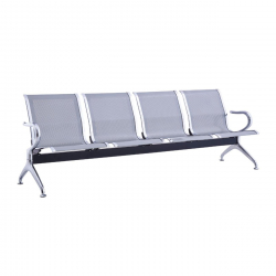 Κάθισμα Αναμονής - Υποδοχής 4 Θέσεων, Μέταλλο Χρώμιο Mesh Γκρι  237x58x77cm