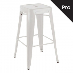 RELIX Σκαμπό Bar-Pro H.67cm, Στοιβαζόμενο, Μέταλλο Βαφή Άσπρο  43x43 H.67cm