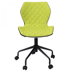 DAVID Καρέκλα Γραφείου PU Μαύρο, Ύφασμα Λαχανί, Βάση Μέταλλο Βαφή Μαύρο  48x50x78/88cm