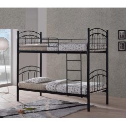 DECKER Κρεβάτι Κουκέτα Μέταλλο Βαφή Μαύρο  98x210x176 (Στρώμα 90x200)cm