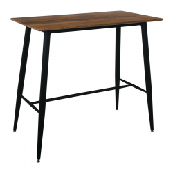 LAVIDA Τραπέζι BAR Μέταλλο Βαφή Μαύρο, Επιφάνεια Απόχρωση Antique Oak  120x60x106cm