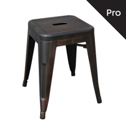 RELIX Σκαμπό-Pro, Στοιβαζόμενο, Μέταλλο Βαφή Antique Black  39x39x45cm