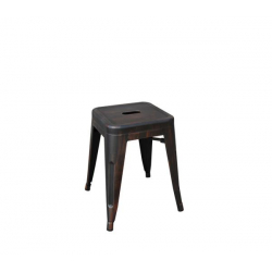 RELIX Σκαμπό-Pro, Στοιβαζόμενο, Μέταλλο Βαφή Antique Black  39x39x45cm