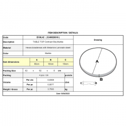 Contract Sliq Normal Επιφάνεια Τραπεζιού τ.Werzalit, Απόχρωση  Marble  Φ60cm/16mm