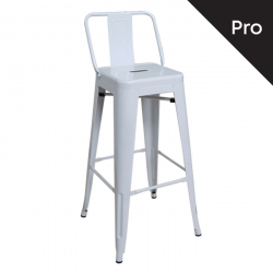 RELIX Σκαμπό Bar-Pro με Πλάτη, Μέταλλο Βαφή  Άσπρο  43x43x76/100cm