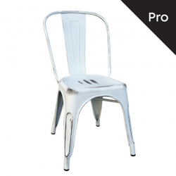 RELIX Καρέκλα-Pro, Στοιβαζόμενη, Μέταλλο Βαφή Antique White  45x51x85cm