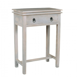 MAISON CONSOLE Έπιπλο Κονσόλα 1 Συρτάρι, Ξύλο Mango Antique Άσπρο  60x34x80cm