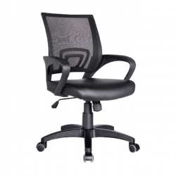 BF2101 Πολυθρόνα-Pro Γραφείου με Ανάκλιση, Μαύρο Mesh - PU Μαύρο  57x56x84/94cm