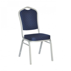 HILTON Καρέκλα Μέταλλο Βαφή Silver, Ύφασμα Μπλε  44x55x93cm