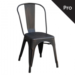 RELIX Καρέκλα-Pro, Στοιβαζόμενη, Μέταλλο Βαφή Antique Black  45x51x85cm