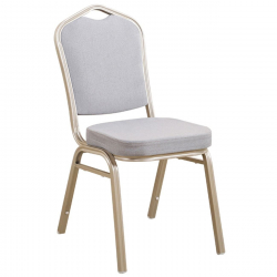 HILTON Καρέκλα Μέταλλο Βαφή Light Gold, Ύφασμα Γκρι  44x55x93cm