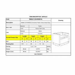 PARSON ΠΟΛΥΘΡΟΝΑ ΎΦΑΣΜΑ ΑΝ.ΓΚΡΙ VELURE 103x87x83cm