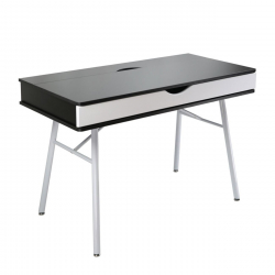 ΓΡΑΦΕΙΟ Η/Υ Μέταλλο Βαφή Άσπρο, Melamine Wenge  115x55x75cm