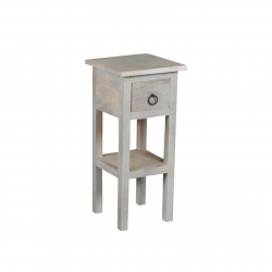 MAISON CLASSIC Έπιπλο Stand, Ξύλο Mango Antique Άσπρο  25x25 H.55cm