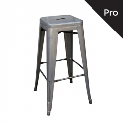 RELIX Σκαμπό Bar-Pro, Στοιβαζόμενο, Μέταλλο Βαφή Metal με Διακοσμητική Σκουριά  43x43 H.76cm
