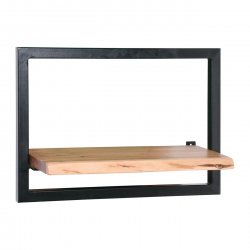 LIZARD Frame Ράφι Μέταλλο Βαφή Μαύρο, Ξύλο Ακακία Φυσικό  50x25x35cm