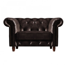 CHESTERFIELD ΠΟΛΥΘΡΟΝΑ ΥΦΑΣΜΑ LEATHER AIR ΣΚ. ΚΑΦΕ 117Χ89Χ75