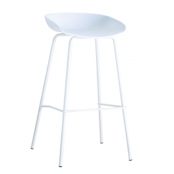 PENTOS Σκαμπό BAR, Μέταλλο Βαφή Άσπρο, PP Άσπρο  49x46x76/83cm