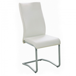 BENSON Καρέκλα Μέταλλο Χρώμιο, PVC Cream  43x58x98cm