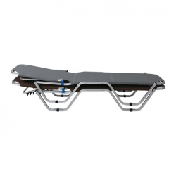 CRETA Ξαπλώστρα Αλουμινίου Textilene Άσπρο, Στοιβαζόμενη  60x197x30cm Προφίλ 25x25x1,5mm