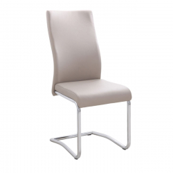 BENSON Καρέκλα Μέταλλο Χρώμιο, PVC Cappuccino  43x58x98cm