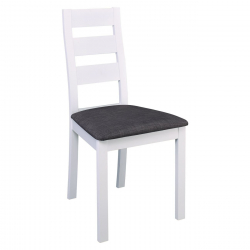 MILLER Καρέκλα Οξιά Άσπρο, Ύφασμα Γκρι  45x52x97cm