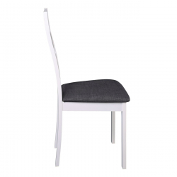 MILLER Καρέκλα Οξιά Άσπρο, Ύφασμα Γκρι  45x52x97cm