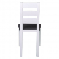 MILLER Καρέκλα Οξιά Άσπρο, Ύφασμα Γκρι  45x52x97cm