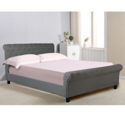 HARMONY Κρεβάτι Διπλό για Στρώμα 160x200cm, Ύφασμα Γκρι  169x240x104cm