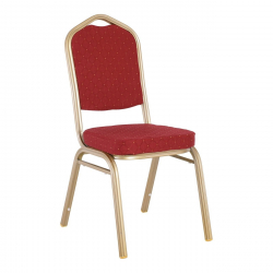 HILTON Καρέκλα Μέταλλο Βαφή Light Gold, Ύφασμα Κόκκινο  44x55x93cm
