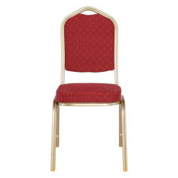 HILTON Καρέκλα Μέταλλο Βαφή Light Gold, Ύφασμα Κόκκινο  44x55x93cm