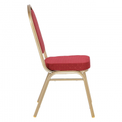 HILTON Καρέκλα Μέταλλο Βαφή Light Gold, Ύφασμα Κόκκινο  44x55x93cm
