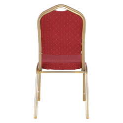 HILTON Καρέκλα Μέταλλο Βαφή Light Gold, Ύφασμα Κόκκινο  44x55x93cm