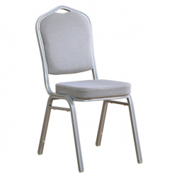HILTON Καρέκλα Μέταλλο Βαφή Silver, Ύφασμα Γκρι  44x55x93cm