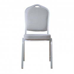 HILTON Καρέκλα Μέταλλο Βαφή Silver, Ύφασμα Γκρι  44x55x93cm