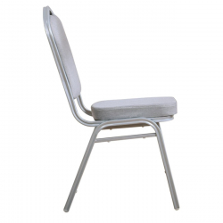 HILTON Καρέκλα Μέταλλο Βαφή Silver, Ύφασμα Γκρι  44x55x93cm