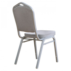 HILTON Καρέκλα Μέταλλο Βαφή Silver, Ύφασμα Γκρι  44x55x93cm