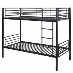 TIVOLI Κρεβάτι Κουκέτα Μέταλλο Βαφή Μαύρο  98x200x165 (Στρώμα 90x190)cm